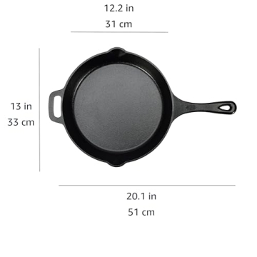 Amazon Basics 12-Inch Pre-Seasoned Cast Iron Skillet
