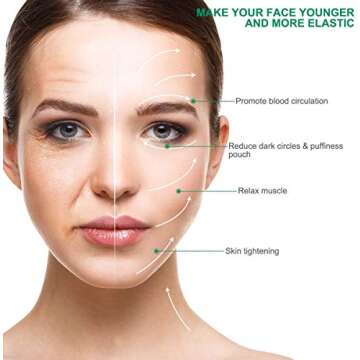 Ina Beauty Large Gua Sha Heart Natural Jade Stone for Face to Lift, Decrease Puffiness and Tighten