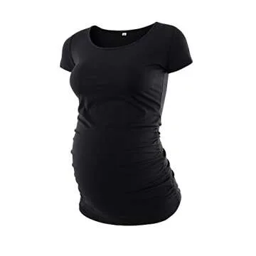 Liu & Qu Women’s Maternity Tops - Short Sleeve Round Neck Shirts (3 Pack)