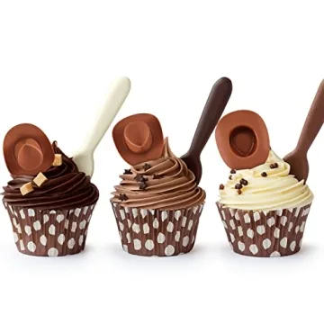 20 Pieces Plastic Mini Western Cowboy Cowgirl Hat Miniature Cute Doll Hat Party Dress Hat for Dollhouse Decoration (Brown,Cute Style)