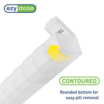 EZY DOSE Weekly (7-Day) Pill Organizer, Vitamin Planner, and Medicine Box, Large Compartments, Clear, Made in The USA