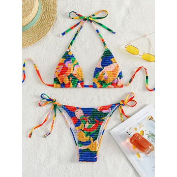 Vibrant COZYEASE Floral Bikini Set for Summer Fun