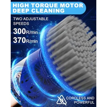 Electric Spin Scrubber Cordless with Adjustable Handle 6 Brush Heads