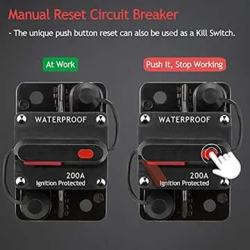Hamolar 200 Amp Circuit Breaker for Car and Marine Systems