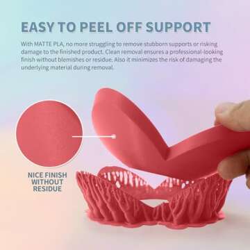 OVERTURE PLA Matte 3D Printer Filament 1.75mm, Matte PLA 1kg Cardboard Spool (2.2lbs), Dimensional Accuracy +/- 0.02 mm (Matte Red)