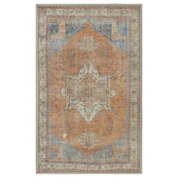GLN Traditional 2x3 Area Rug - Machine Washable & Non-Slip