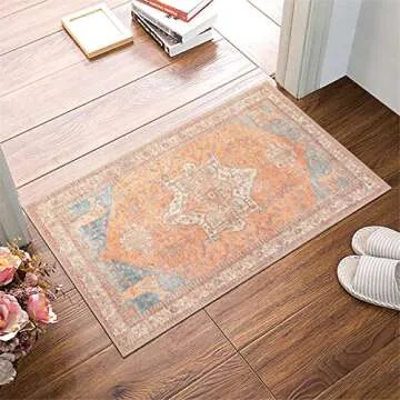 GLN Traditional 2x3 Area Rug - Machine Washable & Non-Slip