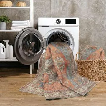 GLN Traditional 2x3 Area Rug - Machine Washable & Non-Slip