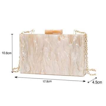LETODE Acrylic Clutch Purses for women Perspex Bag Box Clutch Evening Crossbody Handbags (APRICOT) Small