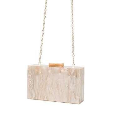 LETODE Acrylic Clutch Purses for women Perspex Bag Box Clutch Evening Crossbody Handbags (APRICOT) Small