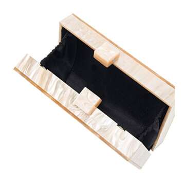 LETODE Acrylic Clutch Purses for women Perspex Bag Box Clutch Evening Crossbody Handbags (APRICOT) Small