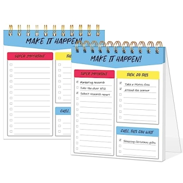 To Do List Notepad 2 Pack - 120 Pages Daily To Do List Notebook, 5.75” x 6.25” Teacher Notepad f...