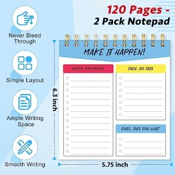 To Do List Notepad - Boost Productivity with 120 Pages!