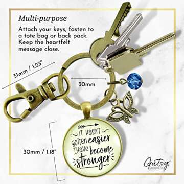 Strength Keychain It Hasn't Gotten Easier Jewelry Believe Pendant Butterfly Charm