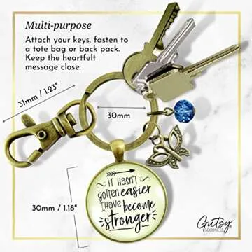 Strength Keychain It Hasn't Gotten Easier Jewelry Believe Pendant Butterfly Charm