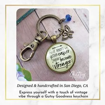 Strength Keychain It Hasn't Gotten Easier Jewelry Believe Pendant Butterfly Charm