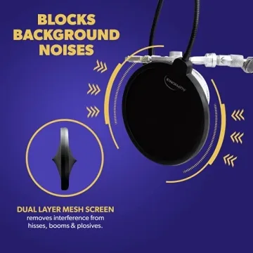 Auphonix Pop Filter for Clear Audio - Dual Layer Microphone Screen