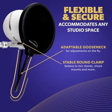 Auphonix Pop Filter for Clear Audio - Dual Layer Microphone Screen