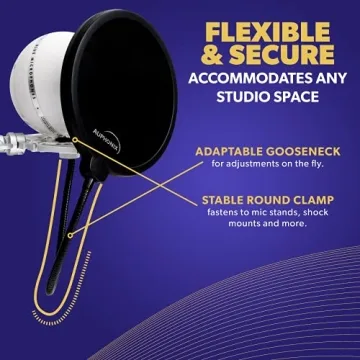 Auphonix Pop Filter for Clear Audio - Dual Layer Microphone Screen
