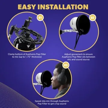 Auphonix Pop Filter for Clear Audio - Dual Layer Microphone Screen