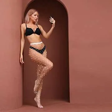 VEBZIN Sparkly Fishnet Tights for Women - Trendy & Comfortable