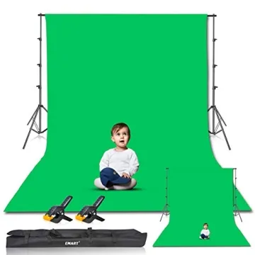 EMART 8.5x10ft Green Screen Kit with Cotton Muslin Backdrop for Photography