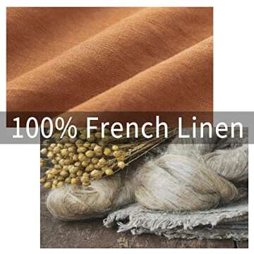 ATLINIA Bedding Duvet Cover Set Linen - 100% French Flax Washed Bed Sets Farmhouse Comforter Cover Set (1 Duvet Cover and 2 Pillow Shams) King Size Rust