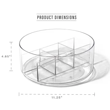BINO 11.25" Round Turntable Organizer with 5 Compartments