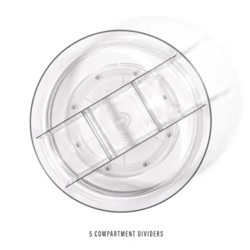 BINO 11.25" Round Turntable Organizer with 5 Compartments