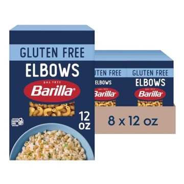 BARILLA Gluten Free Elbows Pasta, 12 Ounce (Pack of 8) - Non-GMO Gluten Free Pasta Made with Blend o...