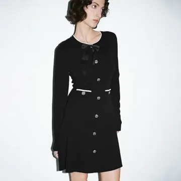 Elegant URBAN REVIVO Women's Bow Sweater Dress for All Occasions