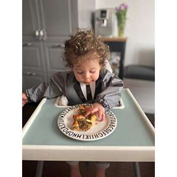 KidDazzle One Piece Tiny Tux KidCover- Cute Silicone Baby Boy Bib Smock - Adjustable Size - Waterproof and Stain Resistant - Babies & Toddlers 6 Months + (Tiny Tux)