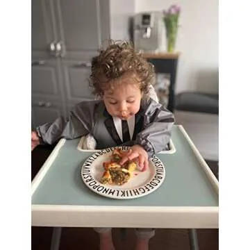 KidDazzle One Piece Tiny Tux KidCover- Cute Silicone Baby Boy Bib Smock - Adjustable Size - Waterproof and Stain Resistant - Babies & Toddlers 6 Months + (Tiny Tux)