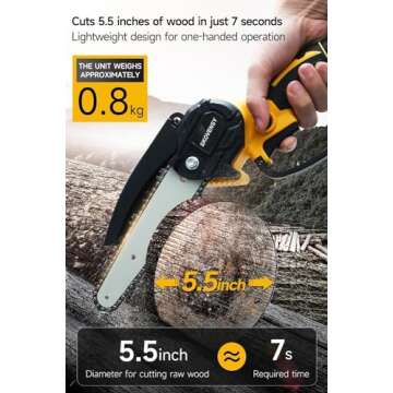Mini Chainsaw, 6 Inch cordless mini chainsaw, Portable Electric Chainsaw, Handheld Mini Chainsaw, Li...