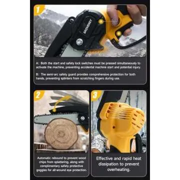 Mini Chainsaw - Cordless 6 Inch Electric Chainsaw for Gardening