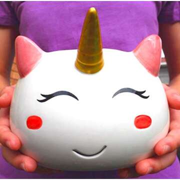 Unicorn Yarn Bowl for Knitting - Cute Ceramic Knitting Bowl Extra Large - Ceramic Yarn Bowl Crochet Accessories Yarn Holder Storage Gift for Knitters Funny