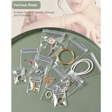 4-in-1 Acrylic Jewelry Organizers and Storage with 60 Portable Anti Tarnish Jewelry Bags, Clear Jewelry Box Travel Jewelry Case for Earrings Rings Necklaces Bracelets, Christmas Gifts for Women Girls