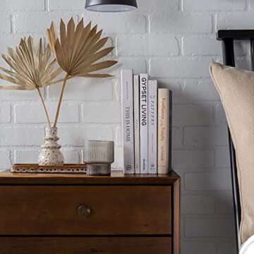 Walker Edison Mid Century Modern Wood Nightstand Side Table Bedroom Storage Drawer Bedside End Table, 2 Drawer, Walnut