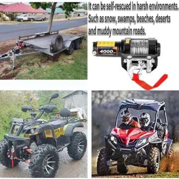 CXRCY Electric Winch 4000 lbs with Wireless Remote for ATVs