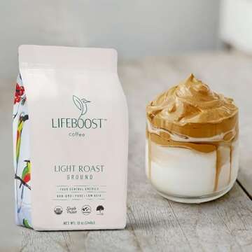 Lifeboost Coffee Light Roast Ground Coffee - Low Acid Single Origin Usda Organic Ground Coffee Beans...