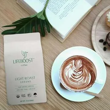Lifeboost Coffee Light Roast Ground Coffee - Low Acid Single Origin Usda Organic Ground Coffee Beans - Non-Gmo Ground Coffee Light Roast Third Party Tested For Mycotoxins & Pesticides - 12 Ounces