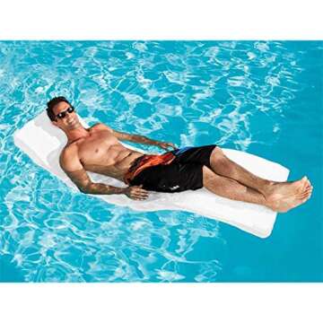 SwimWays Terra Sol Sonoma 2-in-1 Pool Float and Patio Chaise Lounge Chair, White