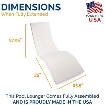 SwimWays Terra Sol Sonoma 2-in-1 Pool Float and Patio Chaise Lounge Chair, White
