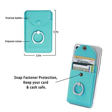 YUNCE Cell Phone RFID Ring Stand Stick on Wallet for Back of Phone for iPhone Android and All Smartp...