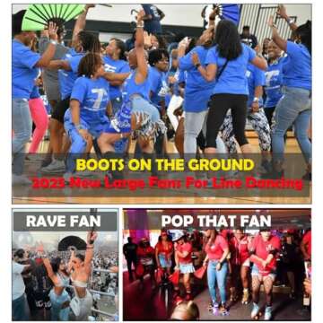 13-Inch Large Rave Fan - Clacking Fan for Line Dancing, Portable for Outdoor, Wedding, Party