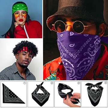 Vibrant Multicolor Bandanas for All Occasions - 12 Pack