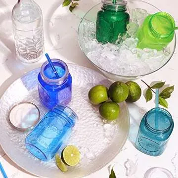 Cupture Acrylic Mason Jar Tumblers - 6 Pack (20 oz)