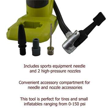 Ryobi P737D Tire Inflator Bundle with Battery and Light