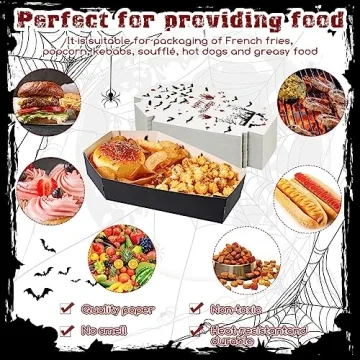 Halloween Coffin Paper Trays Spooky Goth Snack Bowls