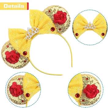 MADO Mouse Ears Headband for All - Princess Belle Design
